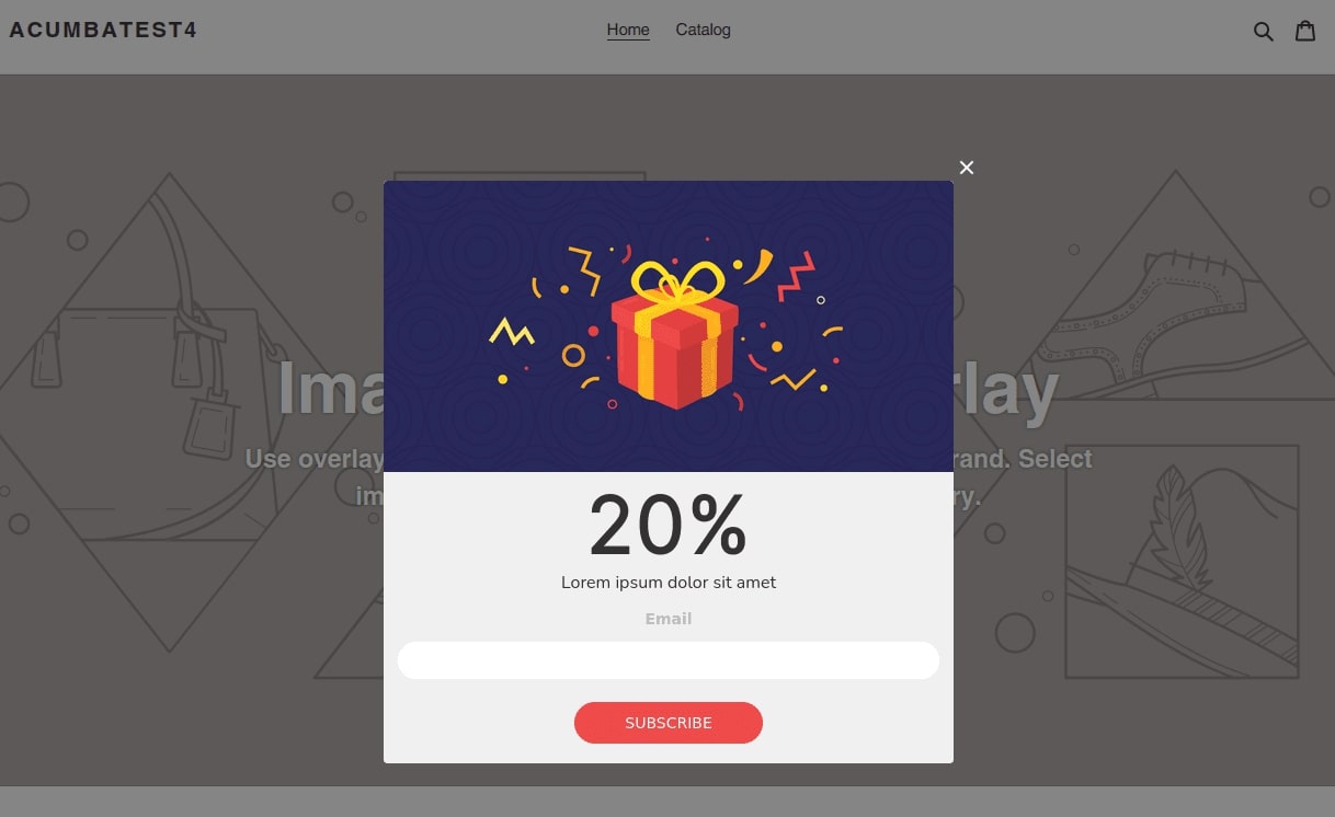 Acumbamail form for Shopify store